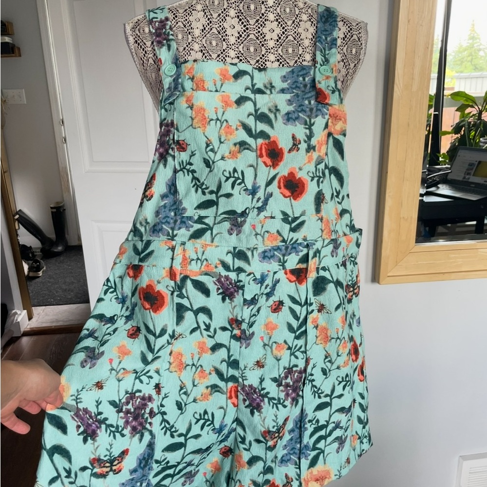 New XL Cider Corduroy Floral Overalls Romper. - Picture 10 of 13